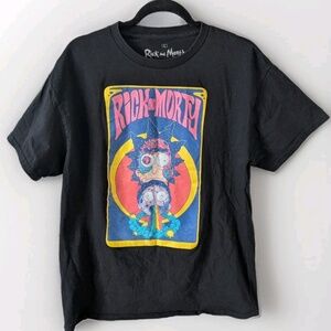 Official Rick And Morty Adult Large Mens Black Shirt Psychedelic Graphic